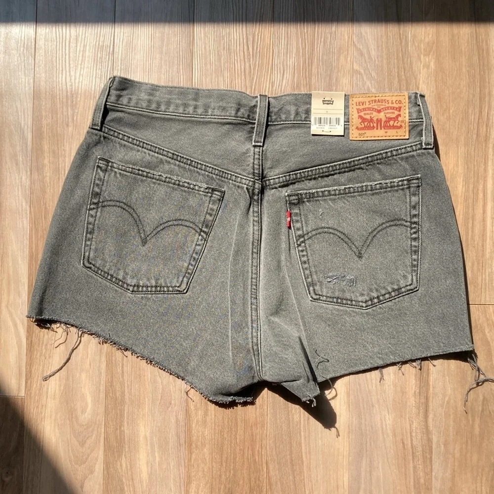 Levi’s distressed high rise 501 jean cotton denim short cutoff vibe 31 - Picture 13 of 17